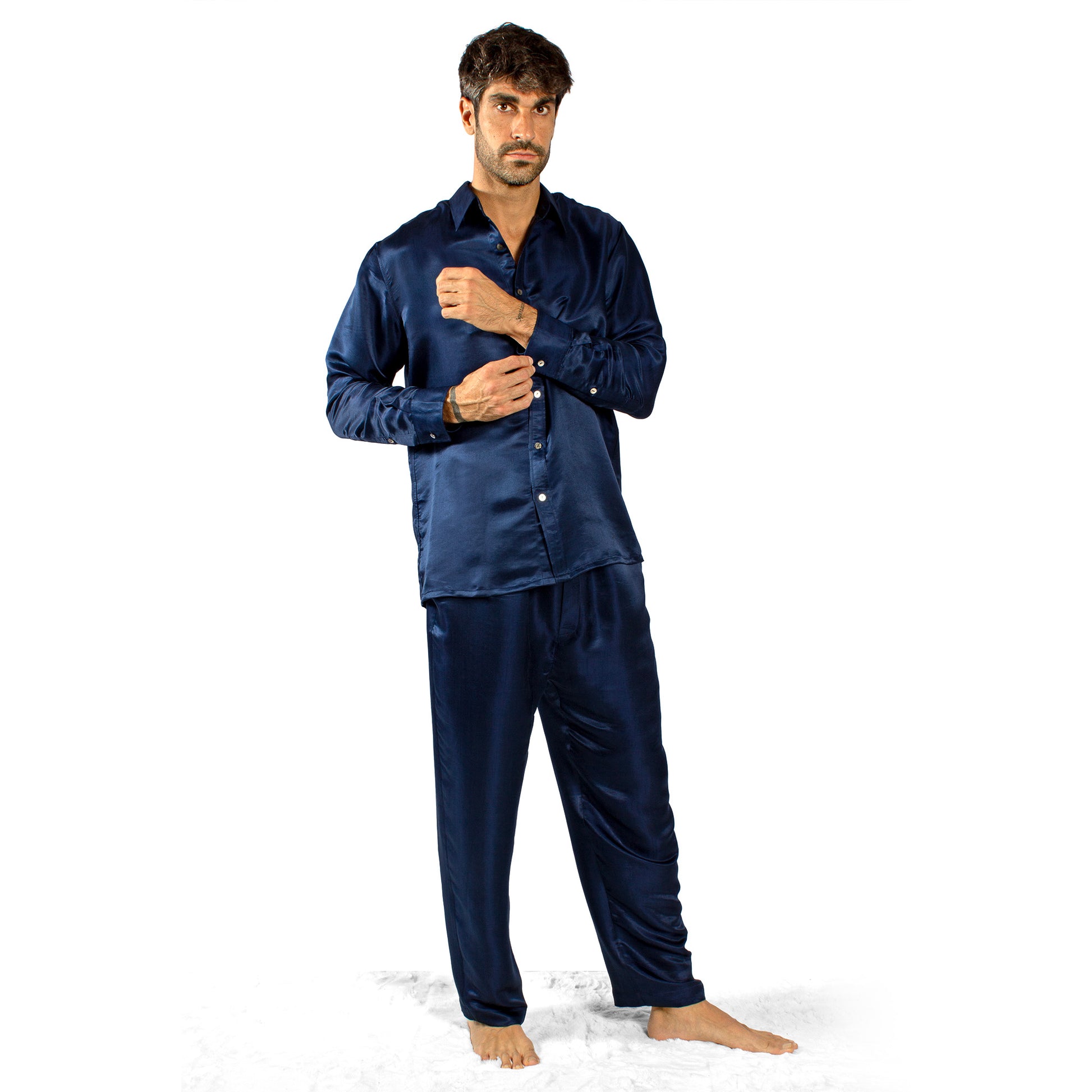 Mens Silk Pajama Pants,Mens Satin Pyjamas Pants Sleep Bottoms Lounge Pants  Sleep Bottoms (Color : Royal Blue, Size : X-Large)