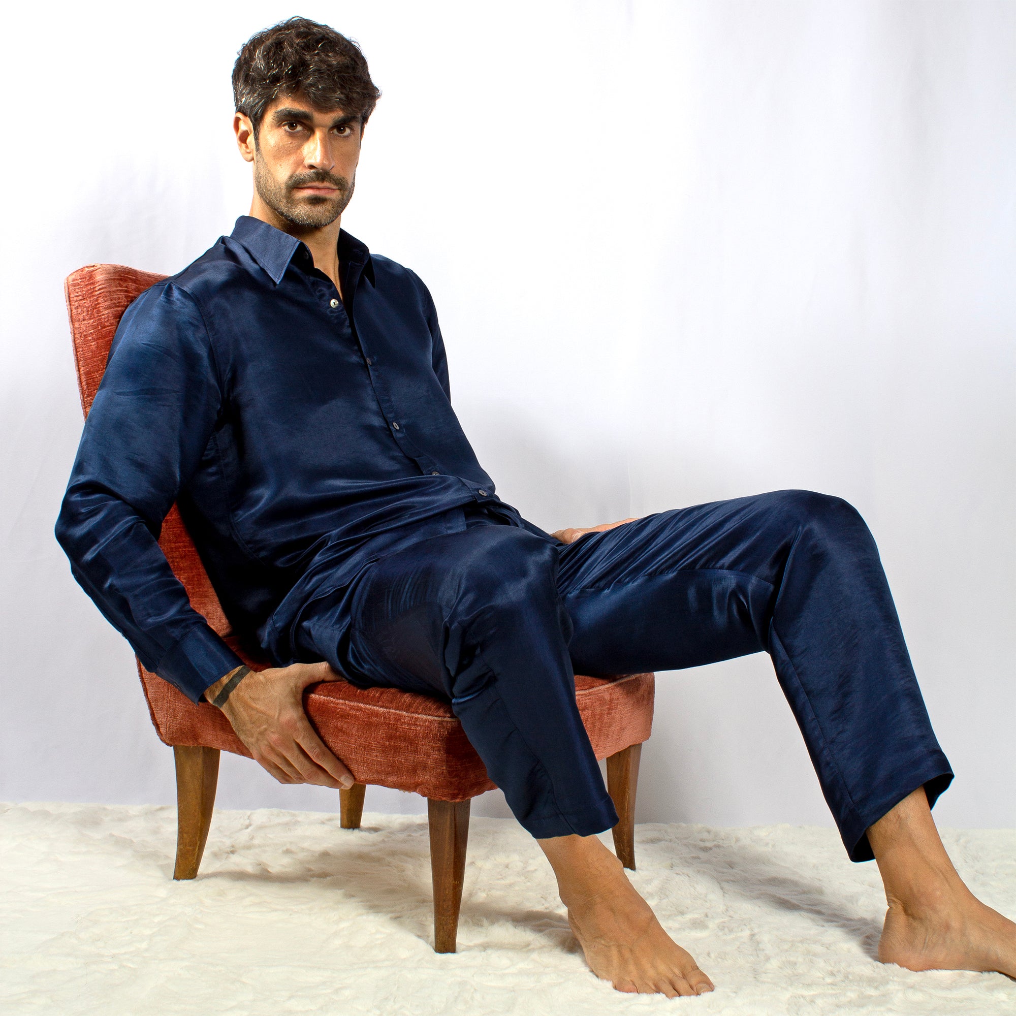 Silk pyjama store set men