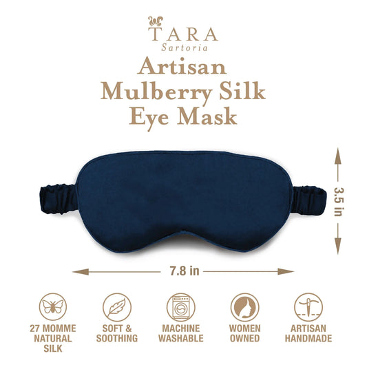 Luxury Silk Sleep Mask in Blue Tara Sartoria