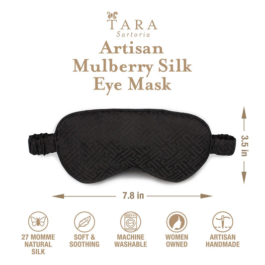 Luxury Silk Sleep Mask in Black Tara Sartoria